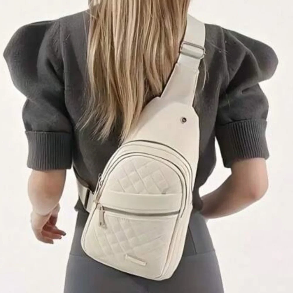 Elegant White Quilted Women's Bag